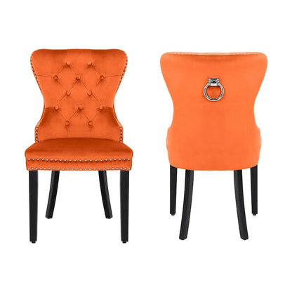 Grandview Tufted Upholstered Dining Chair (Set of 2) with Nailhead Trim and Ring Pull