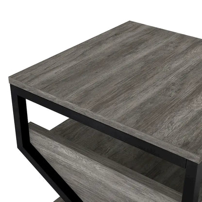 DH BASIC Industrial 17-inch Metal 1-Open Shelf End Table by Denhour