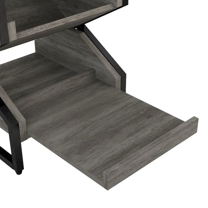 DH BASIC Industrial 17-inch Metal 1-Open Shelf End Table by Denhour