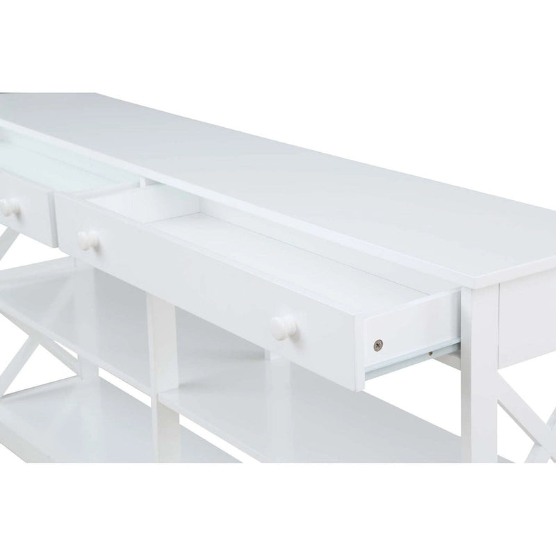 Convenience Concepts Oxford 2 Drawer 60 inch Console Table with Shelves