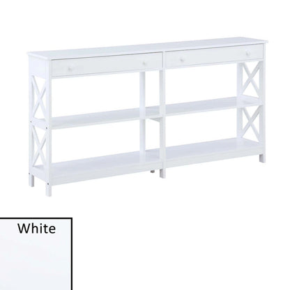 Convenience Concepts Oxford 2 Drawer 60 inch Console Table with Shelves
