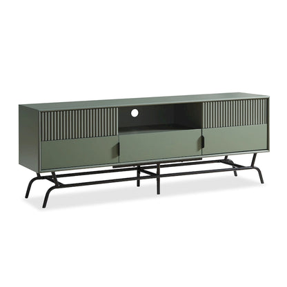DH BASIC Modern 60-inch 3-Drawer Media Cabinet TV Stand with Cable Hole by Denhour