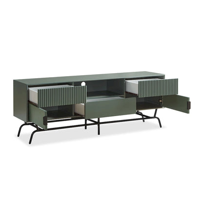 DH BASIC Modern 60-inch 3-Drawer Media Cabinet TV Stand with Cable Hole by Denhour