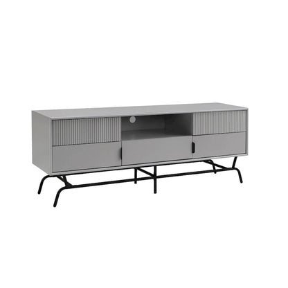 DH BASIC Modern 60-inch 3-Drawer Media Cabinet TV Stand with Cable Hole by Denhour
