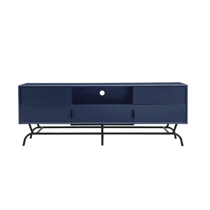 DH BASIC Modern 60-inch 3-Drawer Media Cabinet TV Stand with Cable Hole by Denhour
