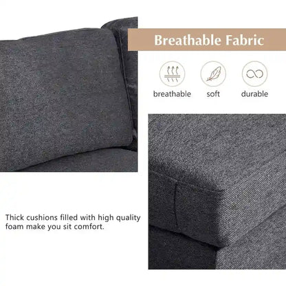 U-Shape Sectional Sofa, Double Extra Wide Chaise Lounge Couch