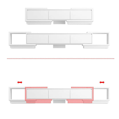 Extendable TV Stand Storage Media Console Modern Entertainment Center