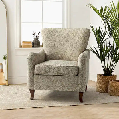 Samouel Modern Floral Upholstered Armchair with Wingback Design by HULALA HOME