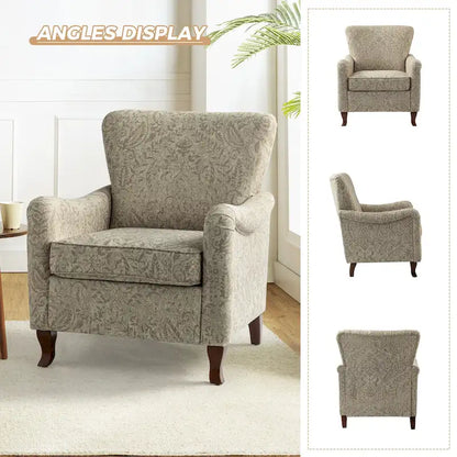 Samouel Modern Floral Upholstered Armchair with Wingback Design by HULALA HOME