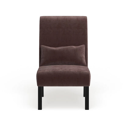 Porch & Den Vista Armless Chenille Accent Chair w/ Kidney Pillow