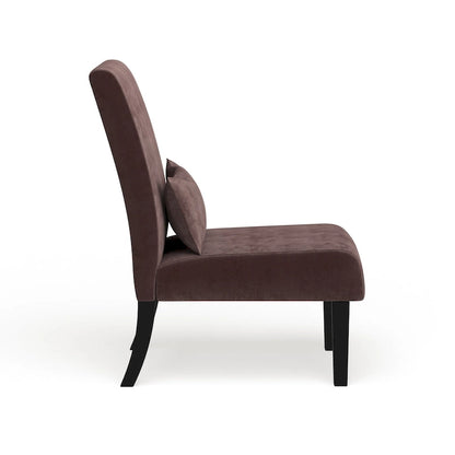 Porch & Den Vista Armless Chenille Accent Chair w/ Kidney Pillow