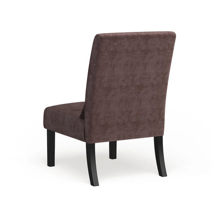 Porch & Den Vista Armless Chenille Accent Chair w/ Kidney Pillow