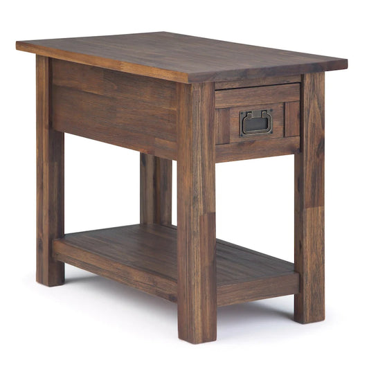 WYNDENHALL Garret SOLID ACACIA WOOD 14 inch Wide Rectangle Rustic Narrow Side Table - 14 W x 24 D x 20 H