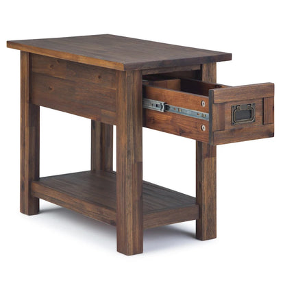 WYNDENHALL Garret SOLID ACACIA WOOD 14 inch Wide Rectangle Rustic Narrow Side Table - 14 W x 24 D x 20 H