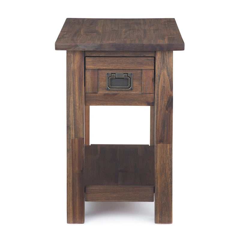 WYNDENHALL Garret SOLID ACACIA WOOD 14 inch Wide Rectangle Rustic Narrow Side Table - 14 W x 24 D x 20 H