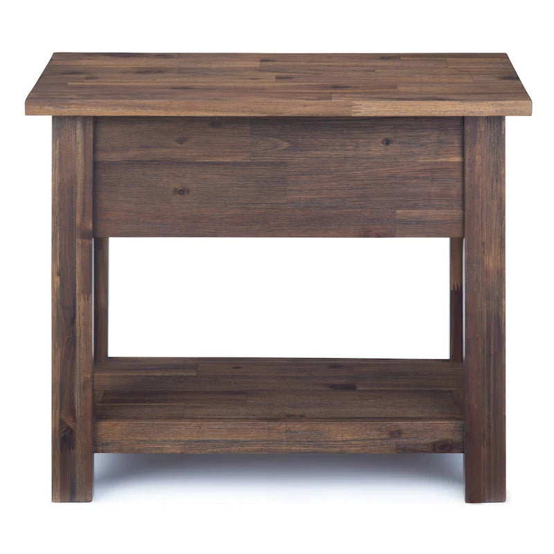 WYNDENHALL Garret SOLID ACACIA WOOD 14 inch Wide Rectangle Rustic Narrow Side Table - 14 W x 24 D x 20 H
