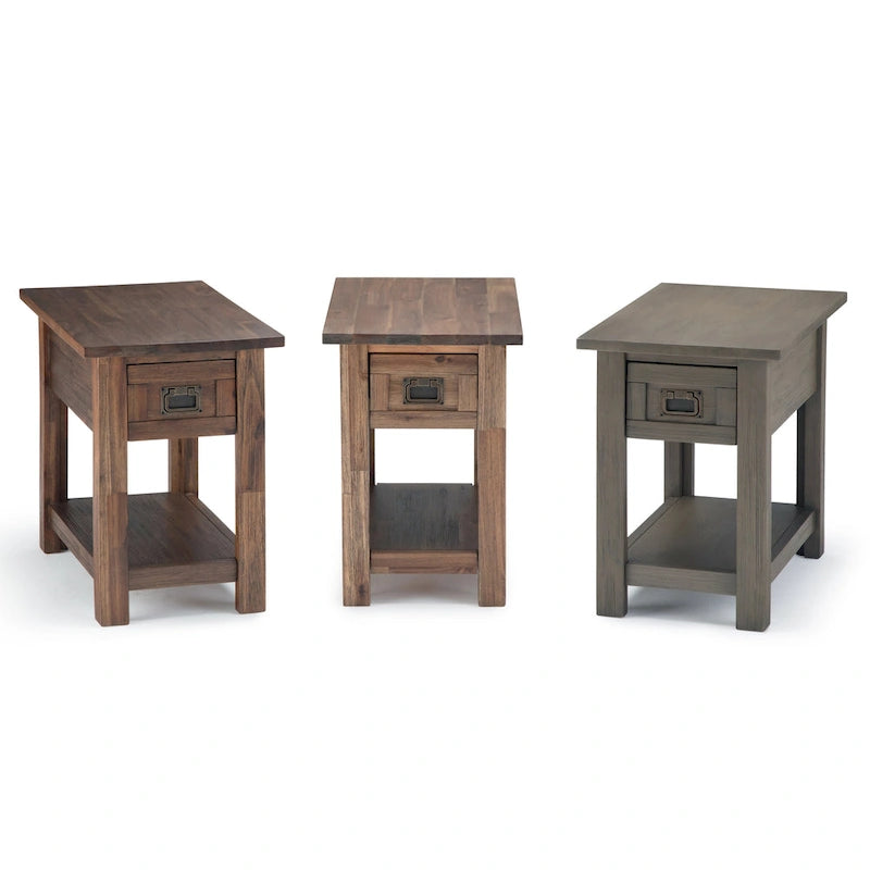 WYNDENHALL Garret SOLID ACACIA WOOD 14 inch Wide Rectangle Rustic Narrow Side Table - 14 W x 24 D x 20 H