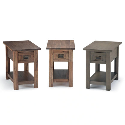 WYNDENHALL Garret SOLID ACACIA WOOD 14 inch Wide Rectangle Rustic Narrow Side Table - 14 W x 24 D x 20 H