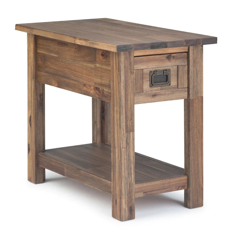 WYNDENHALL Garret SOLID ACACIA WOOD 14 inch Wide Rectangle Rustic Narrow Side Table - 14 W x 24 D x 20 H