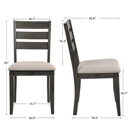 Slat Back Wood Dining Chairs Set of 4