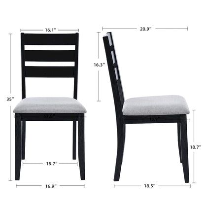 Slat Back Wood Dining Chairs Set of 4