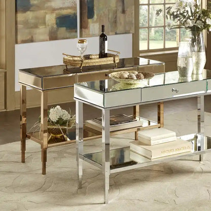 Camille Mirrored TV Stand Console Table with Drawer by iNSPIRE Q Bold
