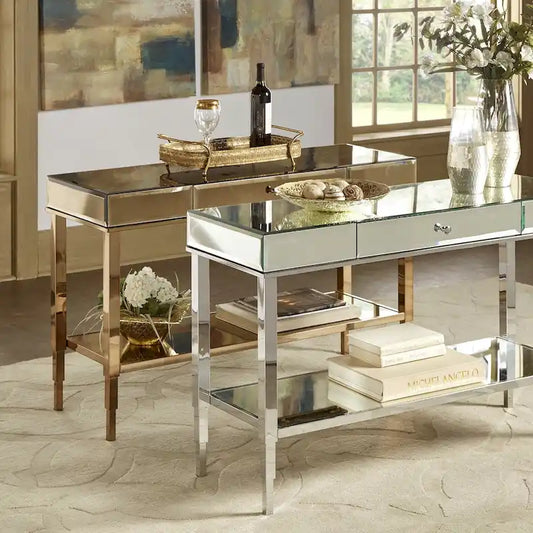 Camille Mirrored TV Stand Console Table with Drawer by iNSPIRE Q Bold