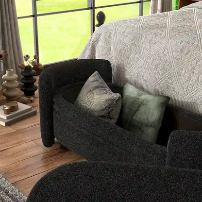 DH BASIC Pressice Contemporary Boucle Storage Bench for Bedroom Entryway by Denhour
