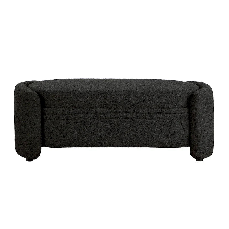 DH BASIC Pressice Contemporary Boucle Storage Bench for Bedroom Entryway by Denhour
