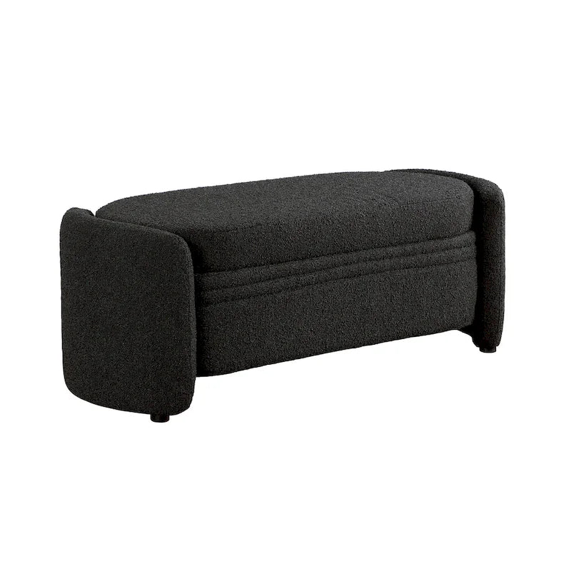 DH BASIC Pressice Contemporary Boucle Storage Bench for Bedroom Entryway by Denhour