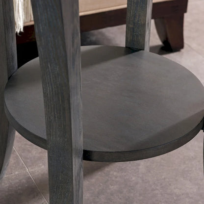 Leick Home Round Side Table with Shelf