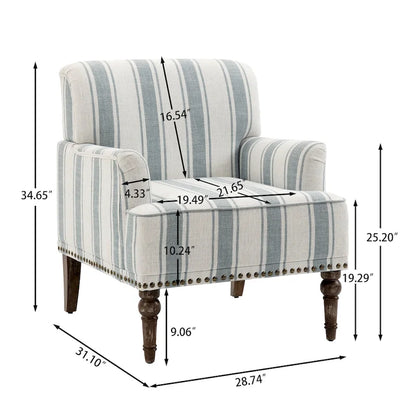 Modern Striped Accent Chairs with Arms