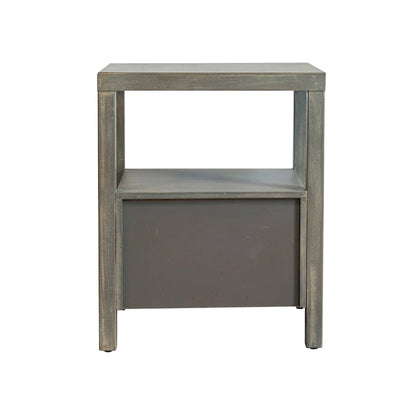 Painted Solid Acacia Wood Storage End Table by East at Main