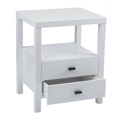 Painted Solid Acacia Wood Storage End Table by East at Main