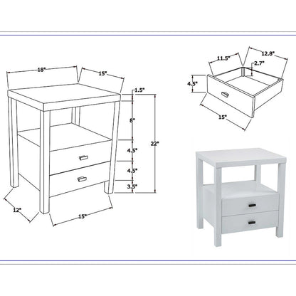 Painted Solid Acacia Wood Storage End Table by East at Main