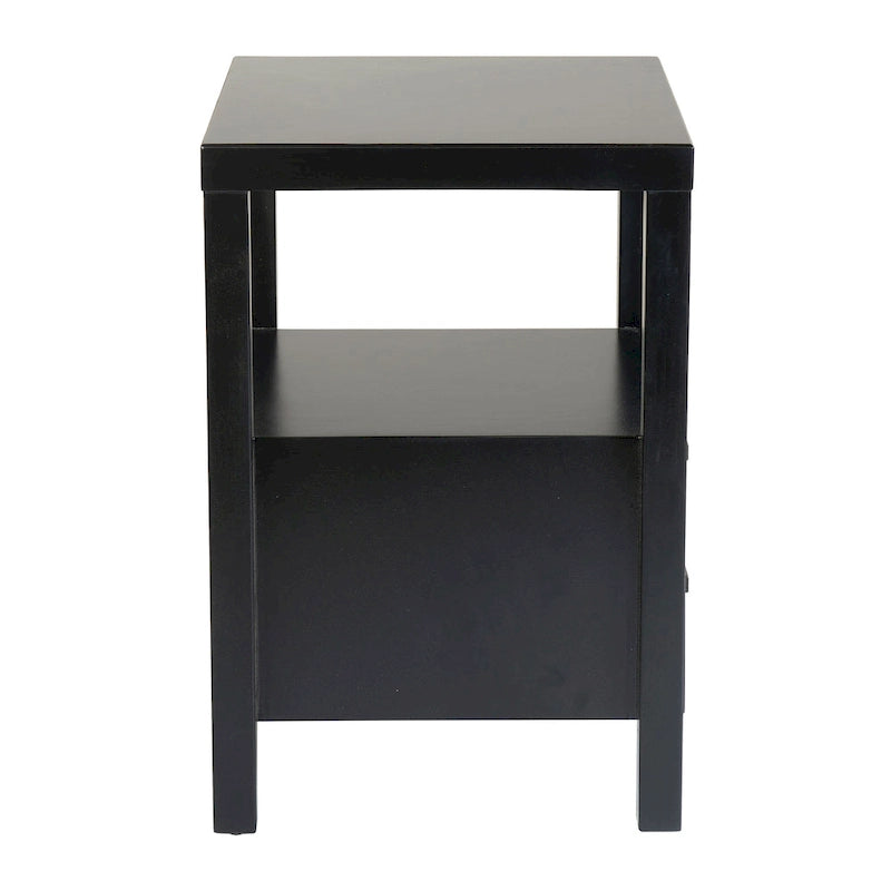 Painted Solid Acacia Wood Storage End Table by East at Main