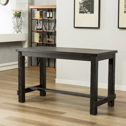 Roundhill Furniture Leviton Counter Height Antique Black Finished Wood 5-piece Dining Set