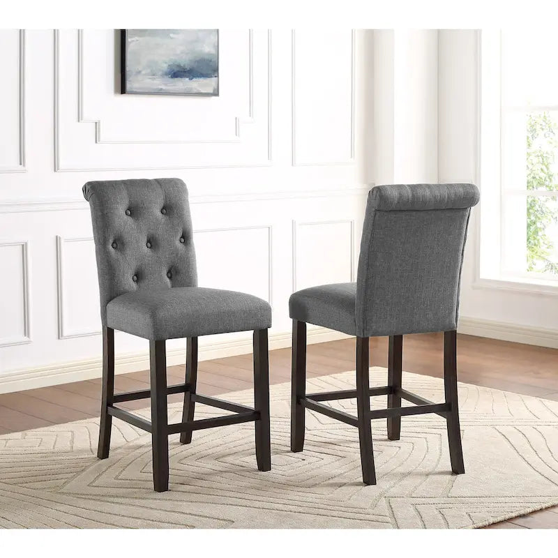 Roundhill Furniture Leviton Counter Height Antique Black Finished Wood 5-piece Dining Set