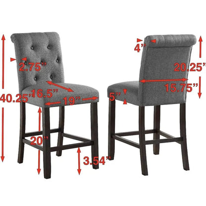 Roundhill Furniture Leviton Counter Height Antique Black Finished Wood 5-piece Dining Set