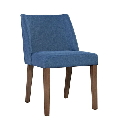 Space Savers Dining Chairs Set Walnut and Linen Upholstery 2 Piece - Various Colors