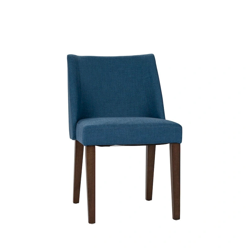 Space Savers Dining Chairs Set Walnut and Linen Upholstery 2 Piece - Various Colors