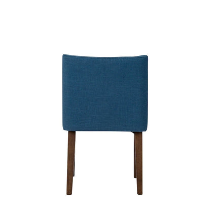 Space Savers Dining Chairs Set Walnut and Linen Upholstery 2 Piece - Various Colors