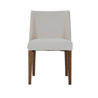 Space Savers Dining Chairs Set Walnut and Linen Upholstery 2 Piece - Various Colors