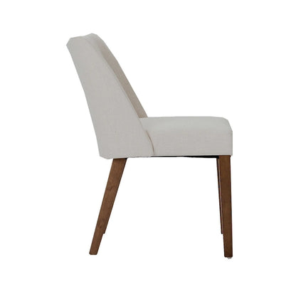 Space Savers Dining Chairs Set Walnut and Linen Upholstery 2 Piece - Various Colors