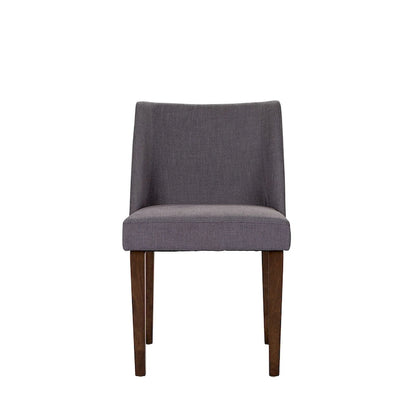 Space Savers Dining Chairs Set Walnut and Linen Upholstery 2 Piece - Various Colors