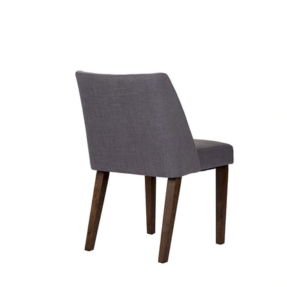 Space Savers Dining Chairs Set Walnut and Linen Upholstery 2 Piece - Various Colors