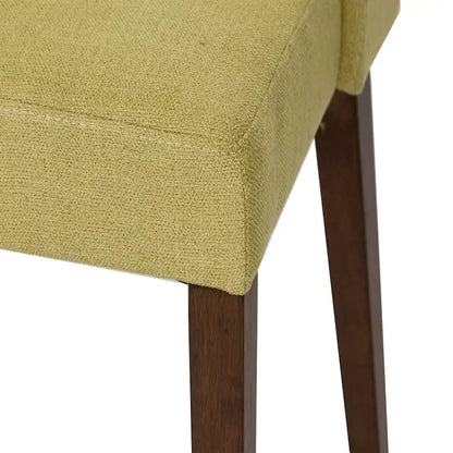 Space Savers Dining Chairs Set Walnut and Linen Upholstery 2 Piece - Various Colors