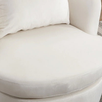 Swivel Barrel Chair with Lamb Wool Fabric