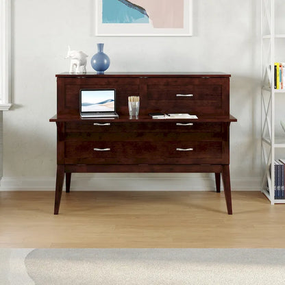 Northampton Full Murphy Bed Desk in Walnut