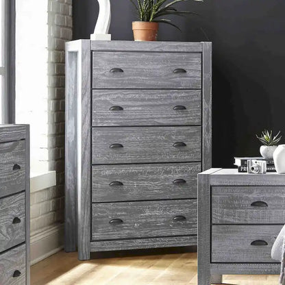 Grain Wood Furniture Montauk 5-drawer Solid Wood Chest